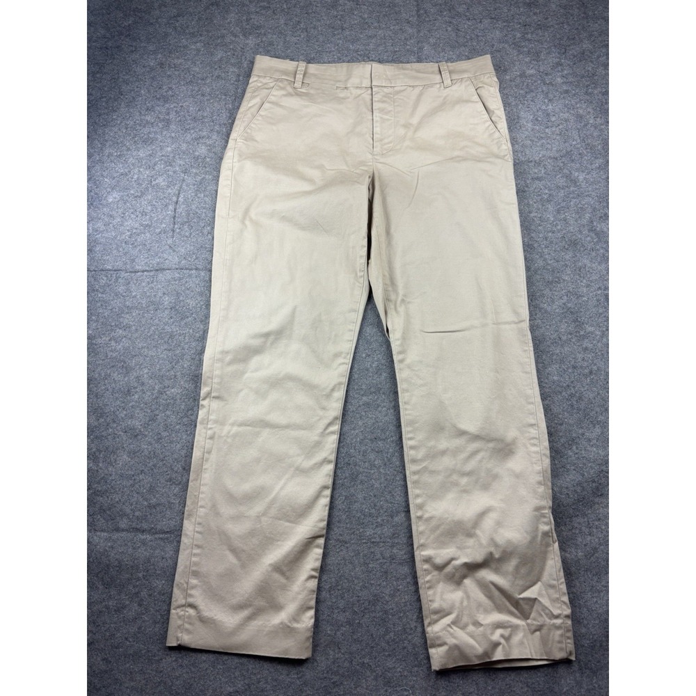 Vince Women's 8 Boyfriend Chino Pants Beige Khaki Straight Leg Mid-Rise Classy